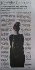  News in Danish Newspaper called Villabyerne 3. Sept. 2013 about  ME & INDIA - (In Danish)
