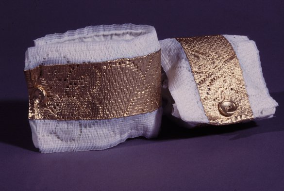 Golden precious cuffs by Inger Margrethe Larsen